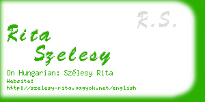 rita szelesy business card